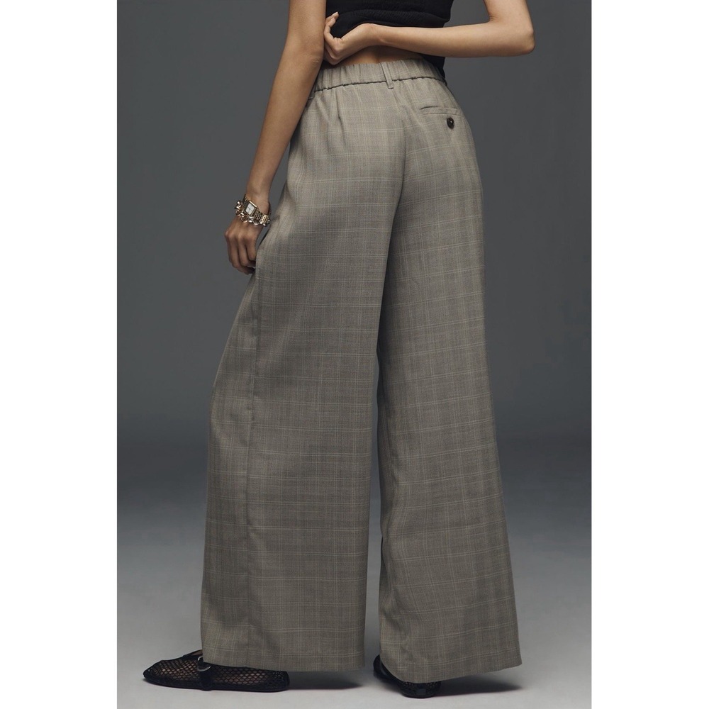 NWT Avery Menswear Trousers Maeve Plaid Grey XS Classic Preppy Career Wide Leg - Picture 2 of 13
